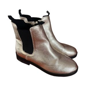 Zara Gold Ankle Boots Size EU 37